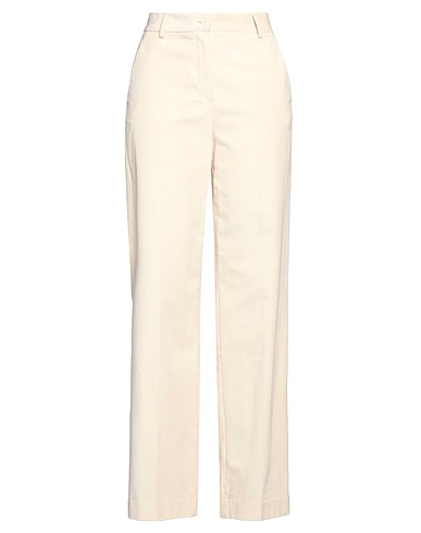 P.A.R.O.S.H. Casual trouser Cream 98% Cotton, 2% Elastane