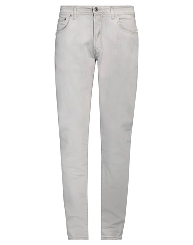 LIU •JO MAN Denim trousers Light grey 99% Cotton, 1% Elastane