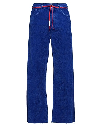 MARNI Denim pants Bright blue 72% Cotton, 19% Acrylic, 8% Viscose, 1% Elastane, Calfskin