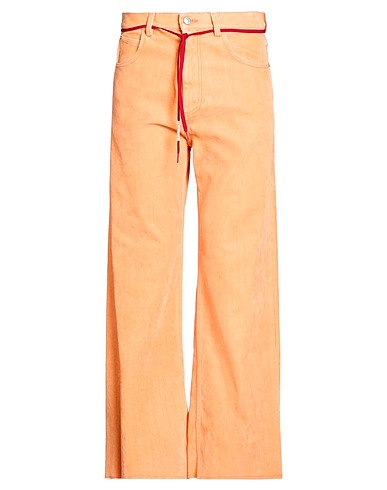 MARNI Denim trousers Orange 72% Cotton, 19% Acrylic, 8% Viscose, 1% Elastane, Calfskin