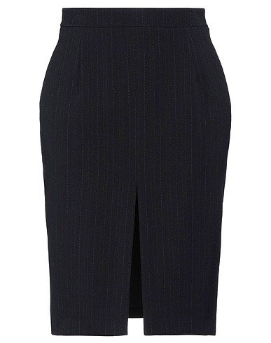 SAINT LAURENT Midi skirt Navy 99% Wool, 1% Polyester