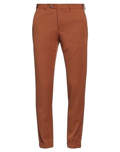 ROBERTO P  Luxury Casual trouser Brown 62% Polyester, 30% Viscose, 8% Elastane