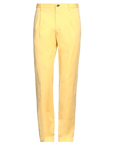 INCOTEX Casual trouser Yellow 97% Cotton, 3% Elastane