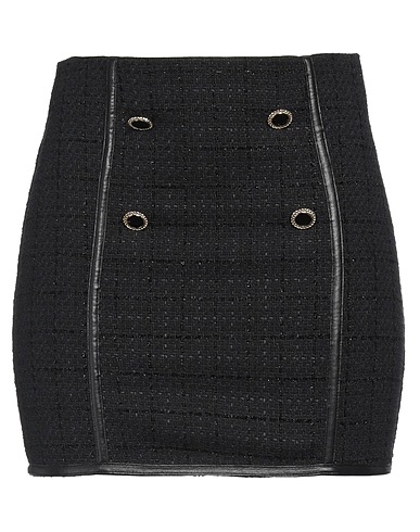 SIMONA CORSELLINI Minirock Schwarz 59% Baumwolle, 28% Polyester, 5% Polyamid, 4% Acryl, 4% Andere Fasern