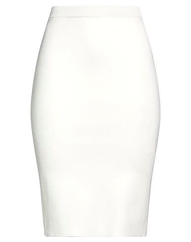 SAINT LAURENT Midi skirt White 81% Viscose, 18% Polyamide, 1% Elastane