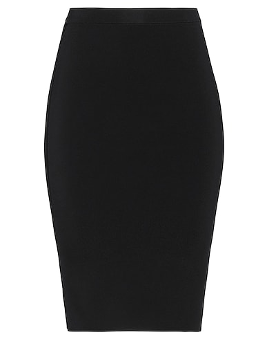 SAINT LAURENT Midi skirt Black 81% Viscose, 18% Polyamide, 1% Elastane