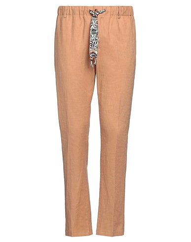GREY DANIELE ALESSANDRINI Casual pants Camel 55% Linen, 45% Viscose, Polyester, Cotton