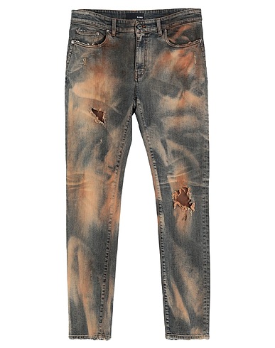 B-USED Denim trousers Brown 97% Cotton, 3% Elastane