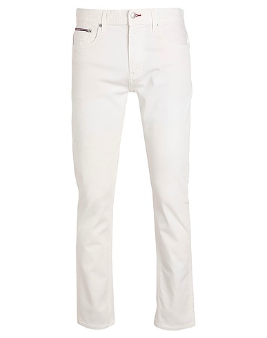 TOMMY HILFIGER Denim trousers White 93% Cotton, 5% Elasterell-p, 2% Elastane
