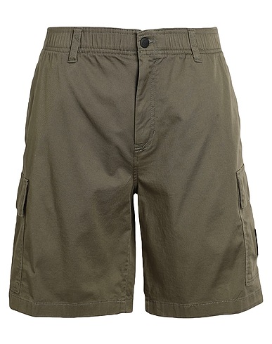 CALVIN KLEIN JEANS Shorts & Bermuda Verde militare 97% Cotone, 3% Elastan