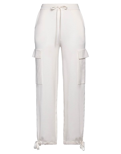 P.A.R.O.S.H. Casual trouser Ivory 75% Wool, 15% Cashmere, 10% Elastane
