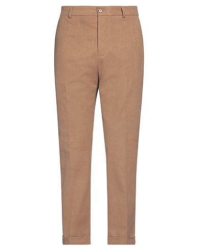 DANIELE ALESSANDRINI Casual trouser Camel 46% Cotton, 39% Polyester, 14% Viscose, 1% Elastane