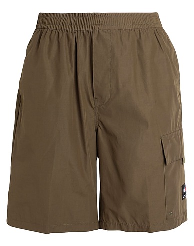 TOMMY JEANS Shorts & Bermuda Military green 55% Cotton, 45% Nylon