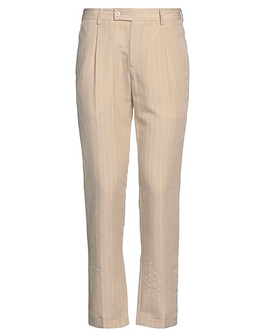GREY DANIELE ALESSANDRINI Casual trouser Beige 55% Linen, 45% Viscose