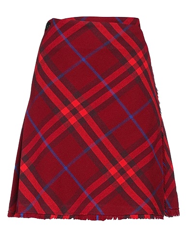BURBERRY Mini skirt Brick red 100% Wool