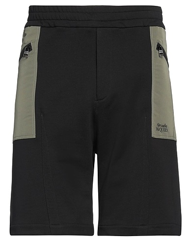 MCQUEEN Shorts & Bermuda Black 100% Cotton, Polyester, Viscose