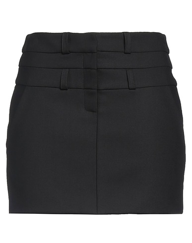 DAVID KOMA Mini skirt Black 97% Wool, 3% Elastane