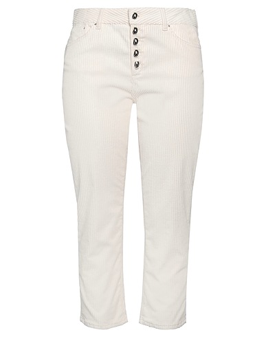 DONDUP Casual trouser Ivory 98% Cotton, 2% Elastane