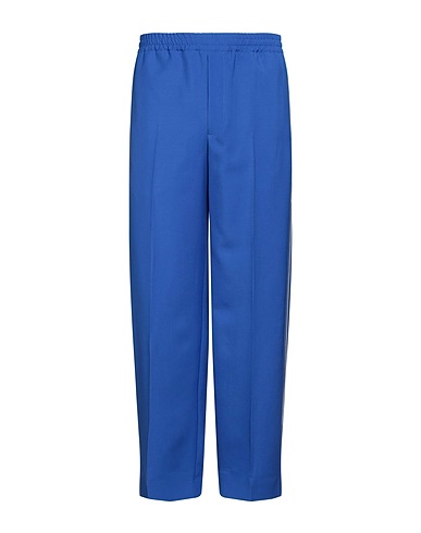 GUCCI Casual trouser Bright blue 83% Wool, 17% Mohair wool, Calfskin, Cotton, Polyester