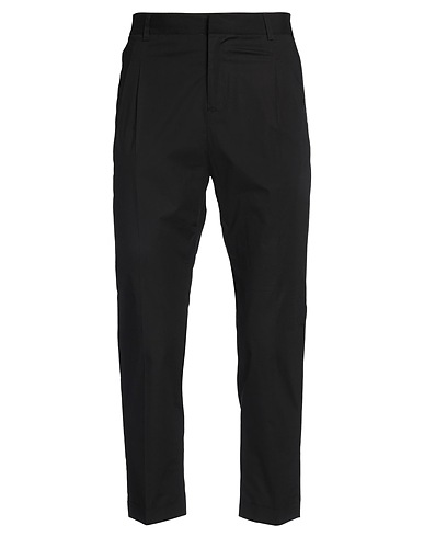 GREY DANIELE ALESSANDRINI Casual pants Black 95% Cotton, 5% Elastane