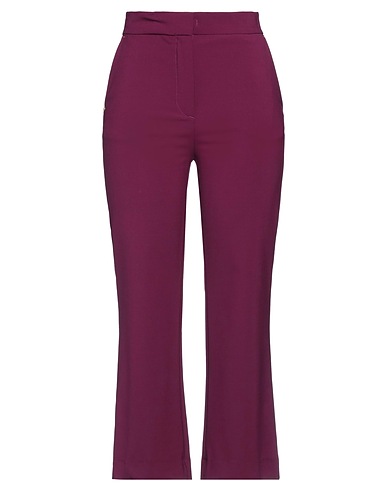 WHITE SAND Casual pants Plum 53% Polyester, 43% Virgin Wool, 4% Elastane