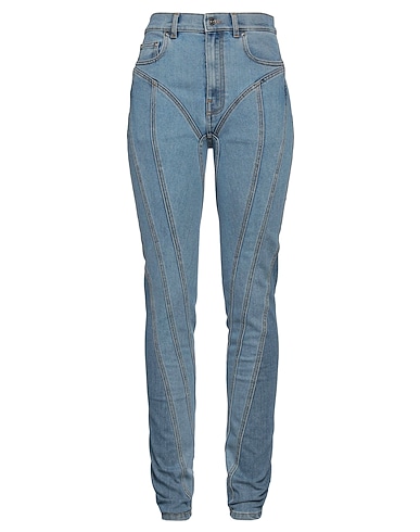 MUGLER Denim pants Blue 72% Cotton, 28% Elastomultiester, Elastane