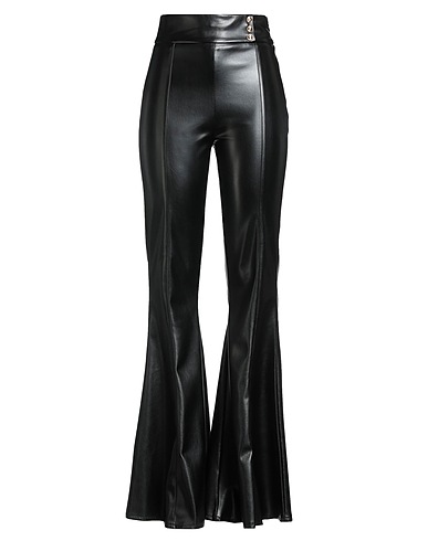 ELISABETTA FRANCHI Pantalone Nero 100% Poliestere, Spalmato poliuretano