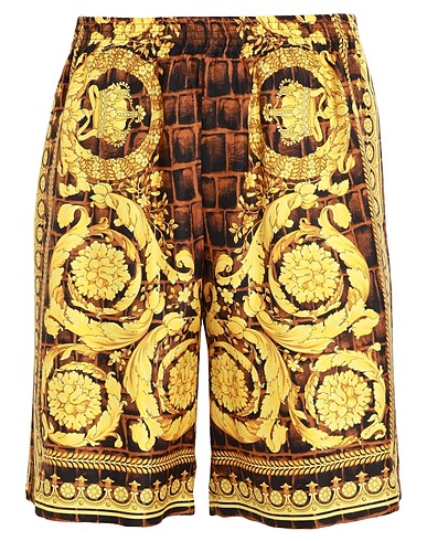 VERSACE ショートパンツ＆バミューダパンツ ブラウン シルク 100%
