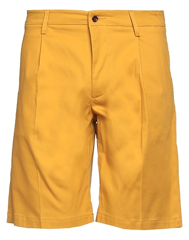 DANIELE ALESSANDRINI HOMME Shorts & Bermuda Mustard 98% Cotton, 2% Elastane