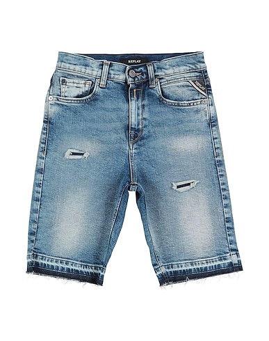 REPLAY & SONS Denim shorts BLU 99% Cotton, 1% Elastane