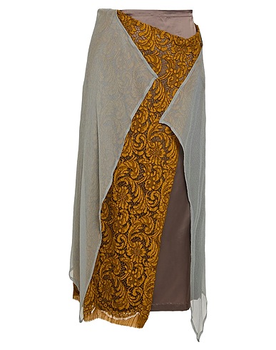 DRIES VAN NOTEN Gonna midi Grigio 89% Seta, 11% Poliestere