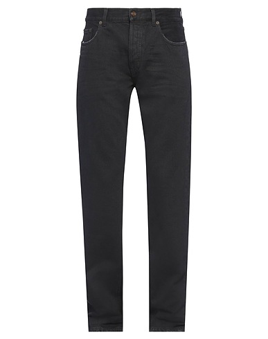 SAINT LAURENT Denim trousers Black 100% Cotton, Calfskin