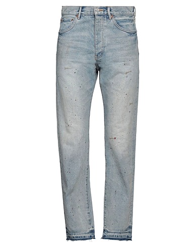 PURPLE Denim trousers 100% Cotton, Cow leather