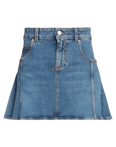 MCQUEEN Denim skirt Blue 98% Cotton, 2% Elastane