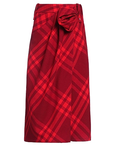 BURBERRY Midi skirt Red 100% Wool