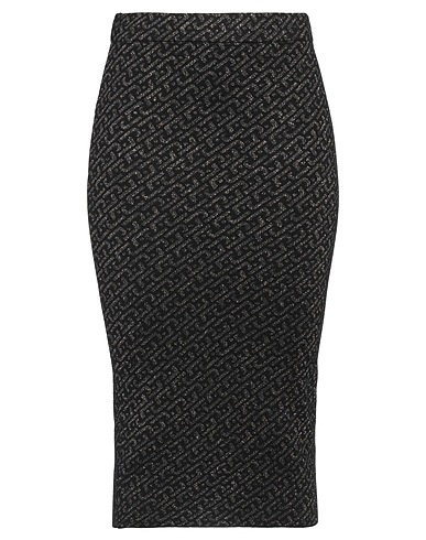 LIU •JO Midi skirt NERO 70% Viscose, 18% Polyamide, 12% Polyester