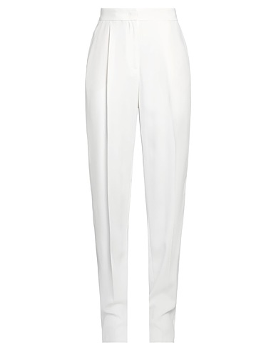 EMPORIO ARMANI Casual trouser White 70% Acetate, 30% Viscose