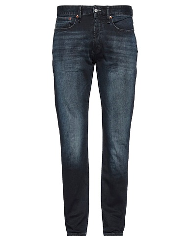 DENHAM Denim pants Blue 91% Cotton, 7% Polyester, 2% Elastane, Cow leather