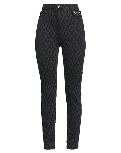 ELISABETTA FRANCHI Denim trousers Black 84% Cotton, 14% Polyester, 2% Elastane