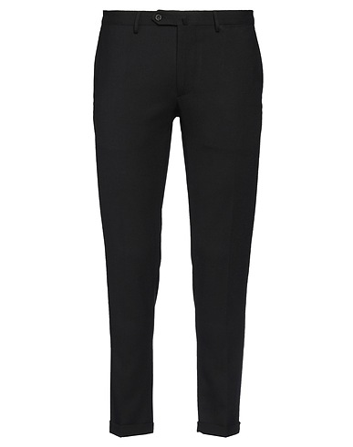 SANTANIELLO Casual pants Black 58% Wool, 38% Polyester, 4% Elastane