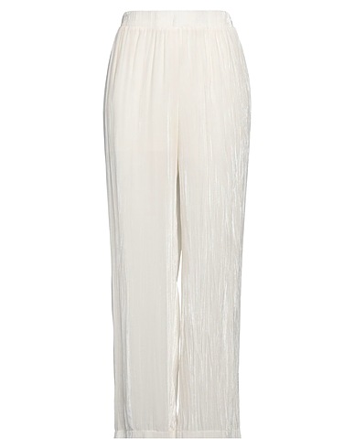 SLEEP NO MORE Casual trouser White 82% Viscose, 18% Silk