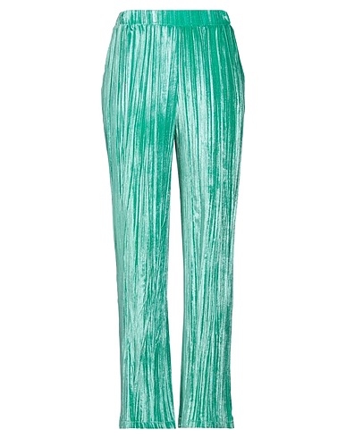 SLEEP NO MORE Casual trouser Light green 82% Viscose, 18% Silk