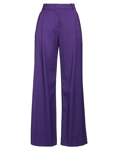 QL2  QUELLEDUE Pantalone Viola 97% Lana Vergine, 3% Lycra®
