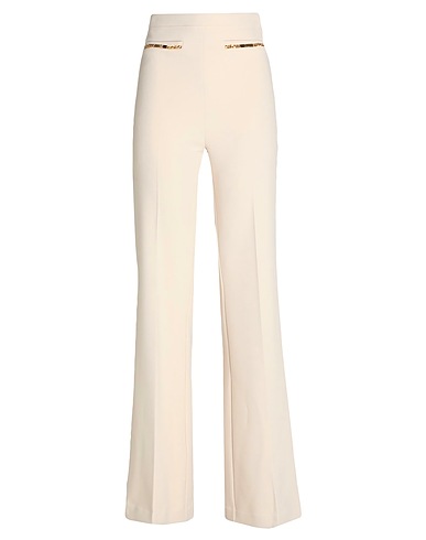 ELISABETTA FRANCHI Casual pants Cream 96% Polyester, 4% Elastane