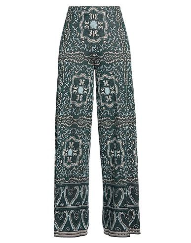 CIRCUS HOTEL Casual pants Emerald green 70% Viscose, 30% Polyester, Cotton