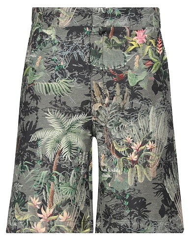 BACKSIDECLUB Shorts & Bermuda Dark green 70% Polyester, 30% Cotton