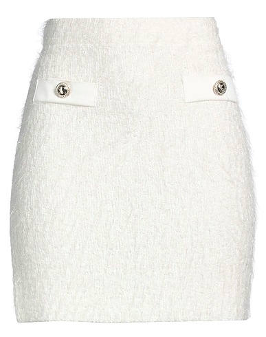 SIMONA CORSELLINI Mini skirt Ivory 40% Polyamide, 30% Wool, 30% Acrylic