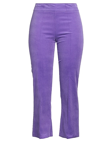 AVENUE MONTAIGNE Casual trouser Purple 97% Cotton, 3% Elastane