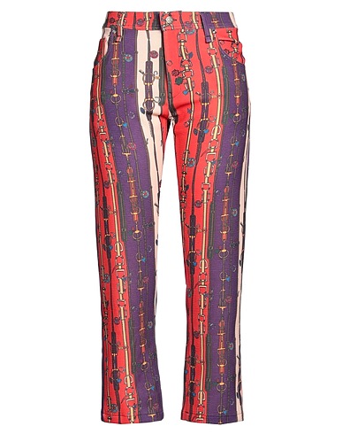ALESSANDRO ENRIQUEZ Casual trouser Red 97% Polyester, 3% Elastane