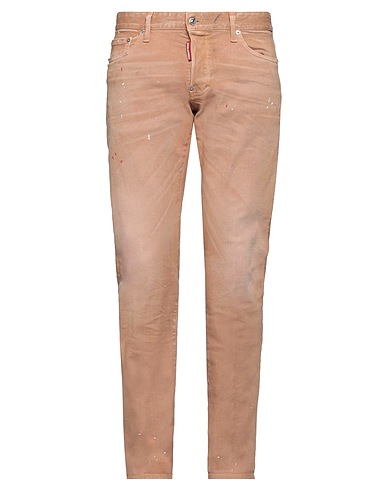 DSQUARED2 Pantaloni jeans Sabbia 97% Cotone, 3% Elastan, Pelle di vitello